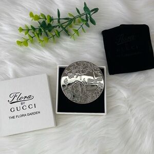 Gucci‎ Silver Floral Compact Mirror